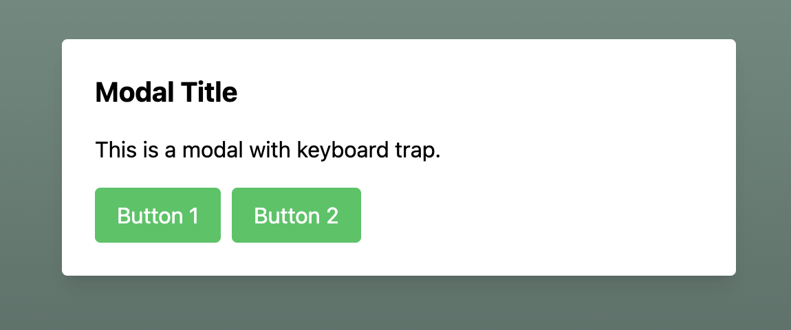 Modal Trap with controls inside icon